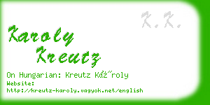 karoly kreutz business card